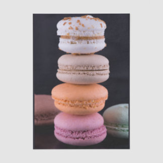 Colourful stack of French Macarons Tissue Paper