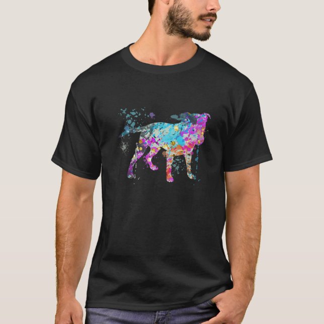 Colourful Staffordshire Bull Terrier Dog Bull Terr T-Shirt (Front)
