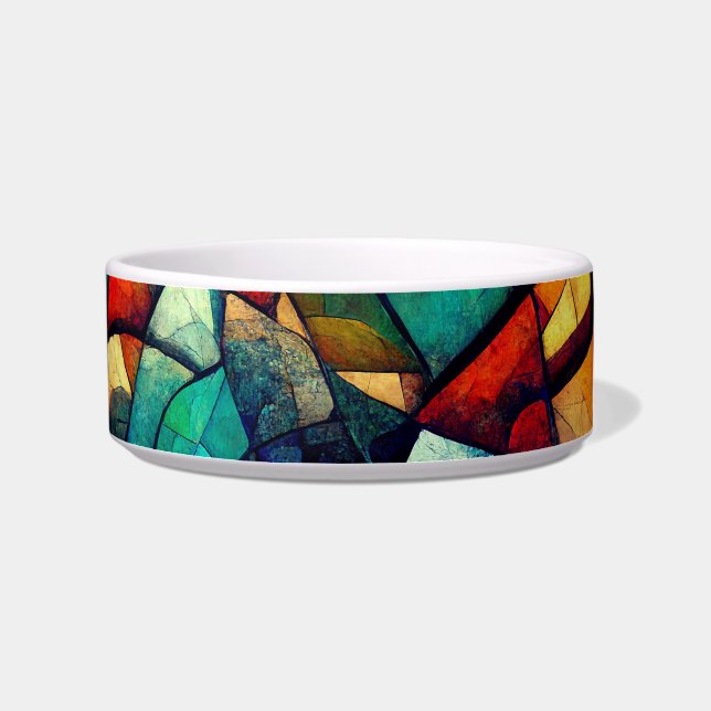 Colourful Stained Glass Abstraction Bowl (Right)