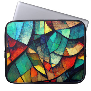 Colourful Stained Glass Abstraction Laptop Sleeve