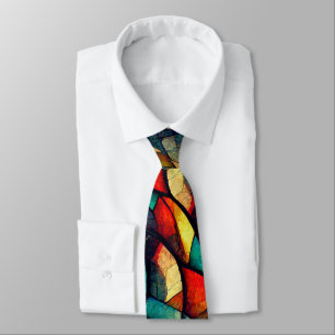 Colourful Stained Glass Abstraction Tie