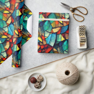Colourful Stained Glass Abstraction Wrapping Paper