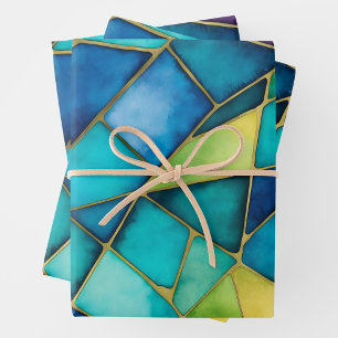 Colourful Stained Glass Art Wrapping Paper Sheets