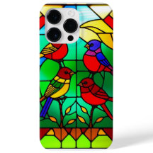 Colourful Stained Glass Artwork with Birds