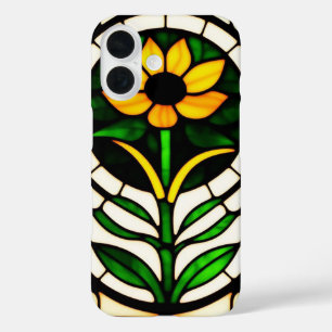 Colourful Stained Glass Depicting Flower iPhone 16 Case