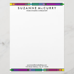 Colourful Stained Glass Design Custom Letterhead