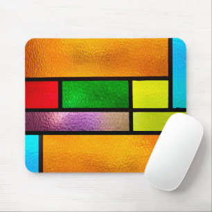 Colourful Stained Glass Design Mouse Pad