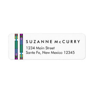 Colourful Stained Glass Design Return Address Label
