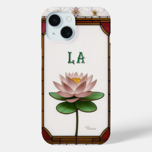 Colourful Stained Glass Floral Design iPhone 15 Case