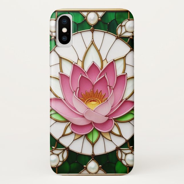 Colourful Stained Glass Floral Design Case-Mate iPhone Case (Back)