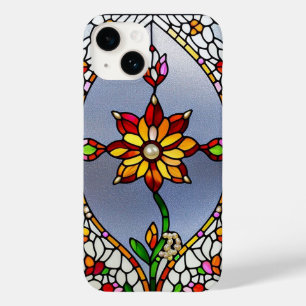 Colourful Stained Glass Floral Design Case-Mate iPhone 14 Case