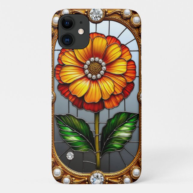 Colourful Stained Glass Flower Case-Mate iPhone Case (Back)