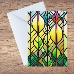 Colourful Stained Glass Illustration Thank You Card