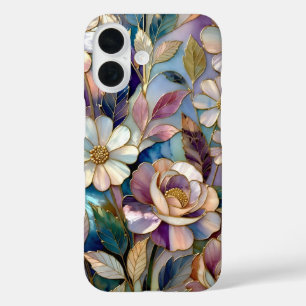 Colourful Stained Glass iPhone Case Purple Flower