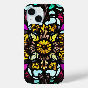 Colourful Stained Glass Mandala Art Elegance  iPhone 15 Case