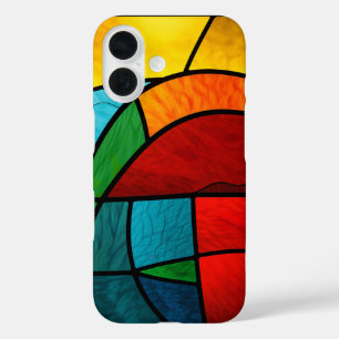 Colourful Stained Glass Mosaic Abstraction iPhone 16 Case