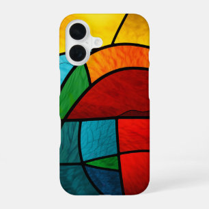 Colourful Stained Glass Mosaic Abstraction iPhone 16 Case
