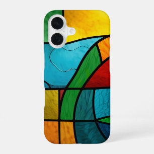 Colourful Stained Glass Mosaic Abstraction iPhone 16 Case