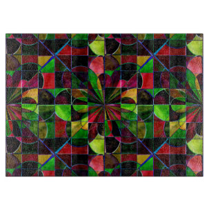 Colourful Stained Glass Mosaic Glass Cutting Board