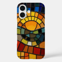 Colourful Stained Glass Mosaic Sunrise Landscape