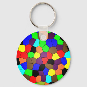 Colourful Stained Glass Mosaic Tiles Key Ring