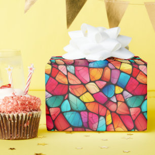 Colourful Stained Glass Pattern background Wrapping Paper