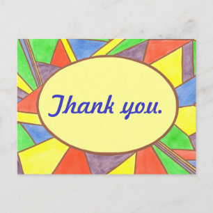 Colourful Stained Glass Thank you Postcards