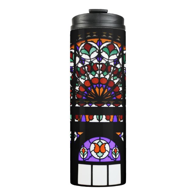 Colourful Stained Glass Thermal Tumbler (Front)