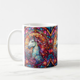Colourful Stained Glass Unicorn Coffee Mug