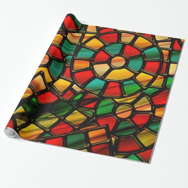 colourful stained glass wrapping paper (Unrolled)