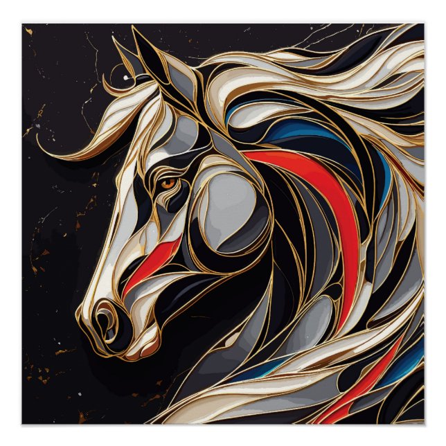 Colourful Stallion Spirit Poster (Front)
