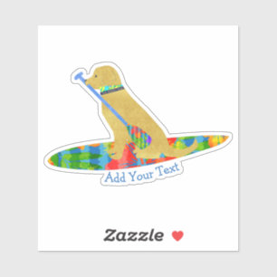 Colourful Stand Up Paddle Board Golden Retriever