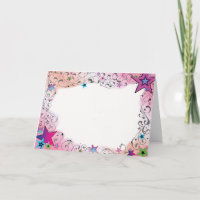Colourful Star Border Greeting Card