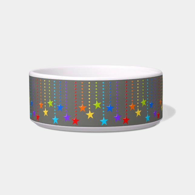 Colourful Star Cute Pet  Bowl (Front)