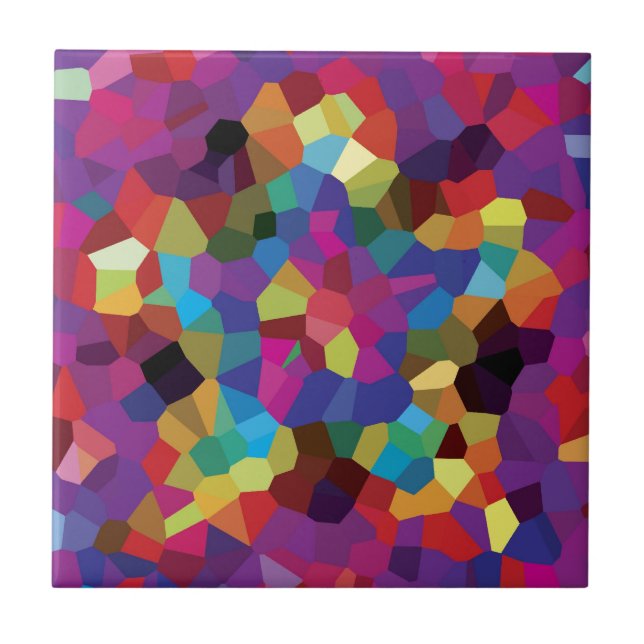 Colourful Star Mosaic Ceramic Tile (Front)