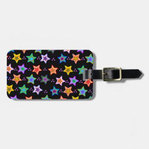Colourful star pattern luggage tag