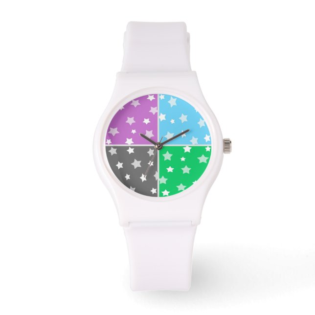 Colourful star pattern watch (Front)