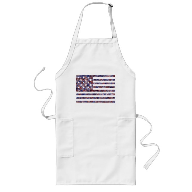 Colourful Star-Spangled Banner America Flag Long Apron (Front)