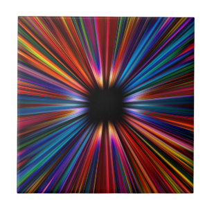 Colourful starburst explosion ceramic tile