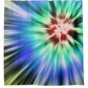 Colourful Starburst Tie Dye Shower Curtain