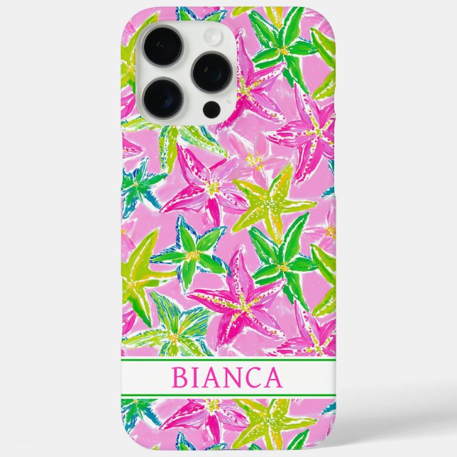 Colourful Starfish Monogrammed Case-Mate iPhone Case (Back)