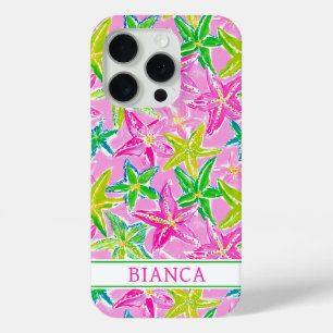 Colourful Starfish Monogrammed iPhone 15 Pro Case