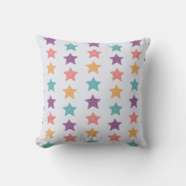 Colourful Starfish Pattern Cushion (Front)