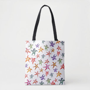 Colourful Starfishes, Sea stars Art Tote