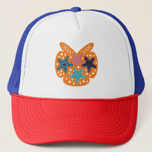  Colourful Starfishes with orange colour backgroun Trucker Hat