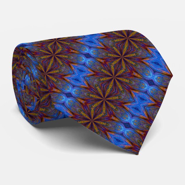 Colourful Stars Abstract Design   Tie (Rolled)