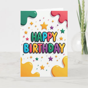 Colourful Stars Birthday Card