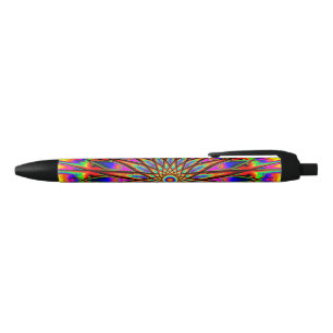 Colourful Stars Black Ink Pen