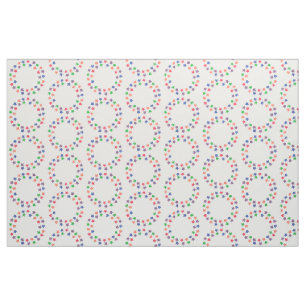 Colourful Stars Circles Round Pattern Fabric
