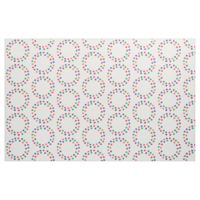 Colourful Stars Circles Round Pattern Fabric (Fat Quarter)